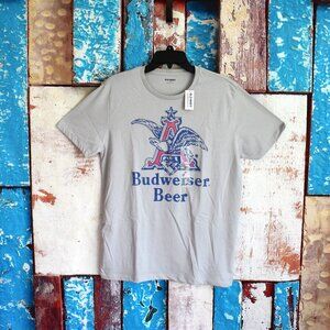 Unisex Old Navy Budweiser Beer Graphic Tee T-Shirt S-M Gray Heather NEW